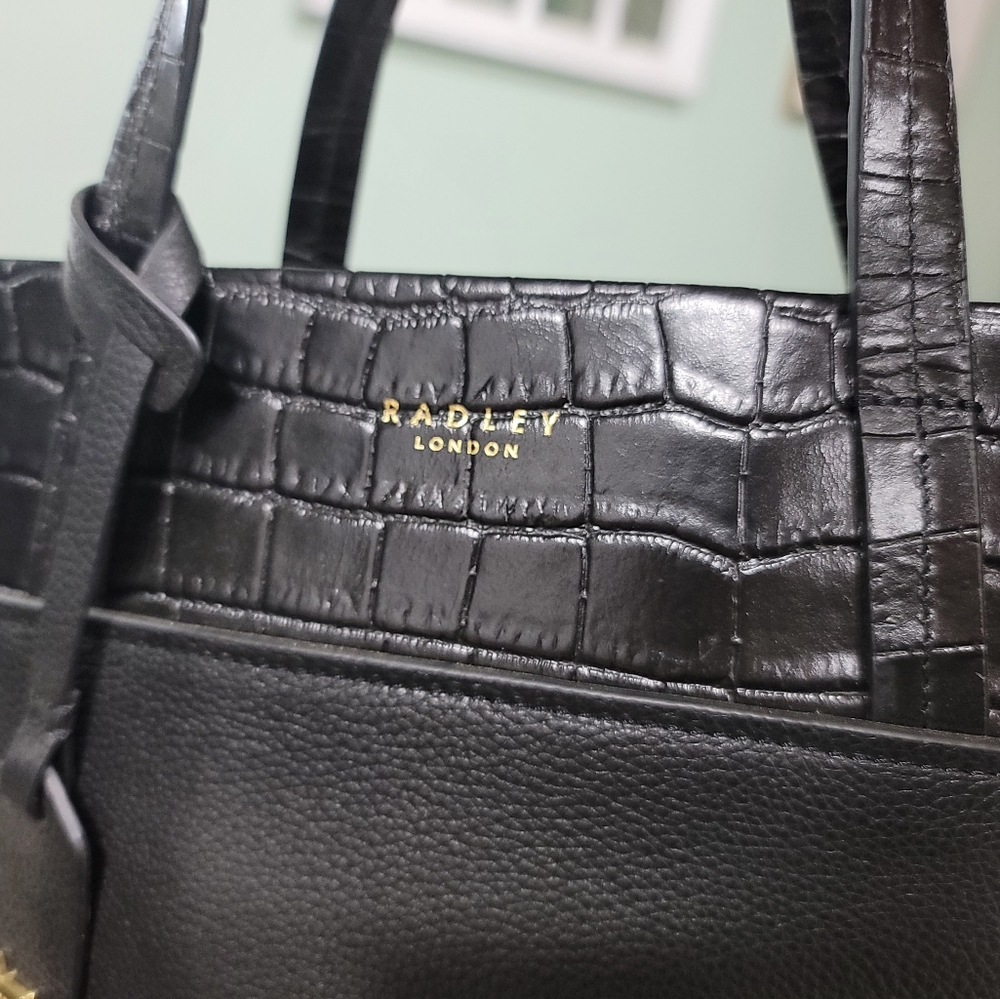 Radley London Black Leather Tote Bag - Picture 4 of 10